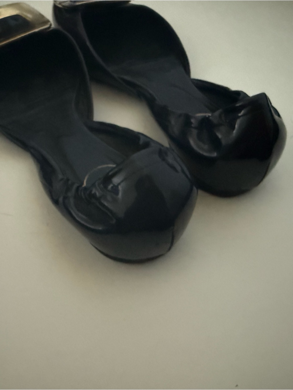 Roger Vivier Black Patent Leather Ballet Flats